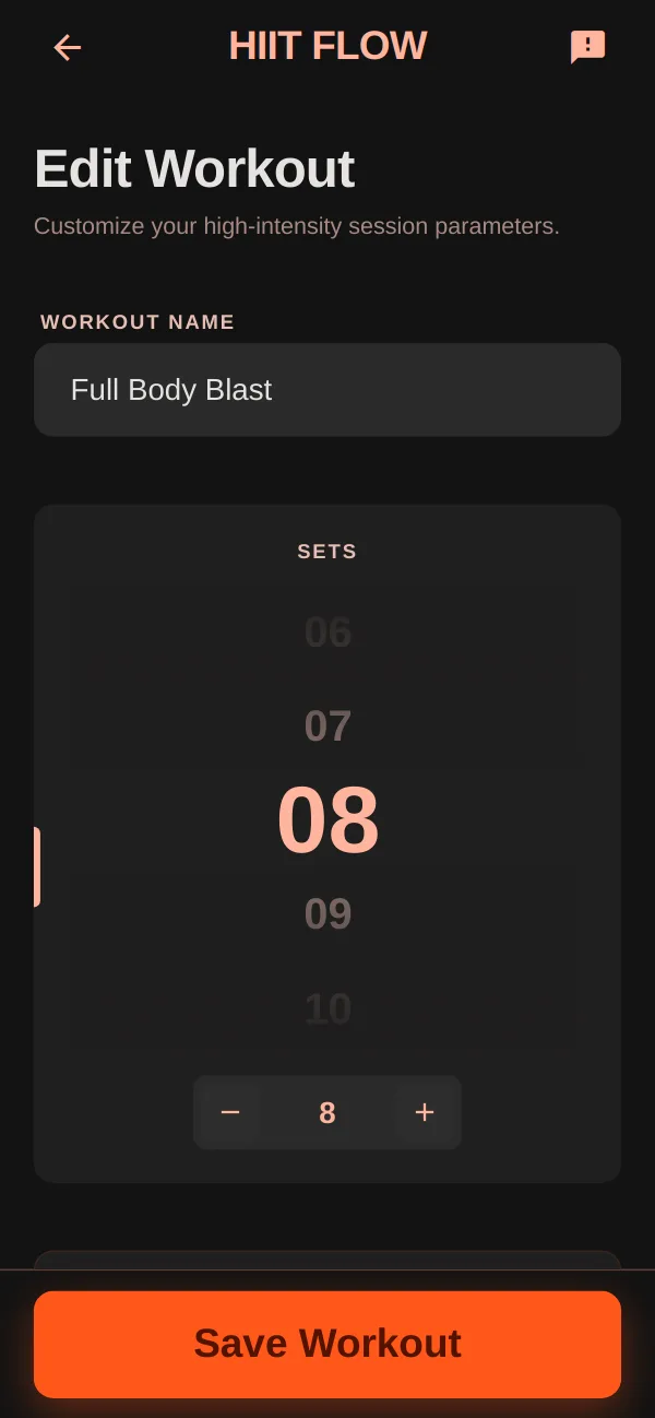 Workout editor