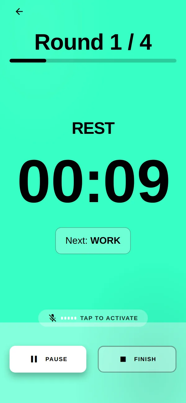 Timer, rest phase