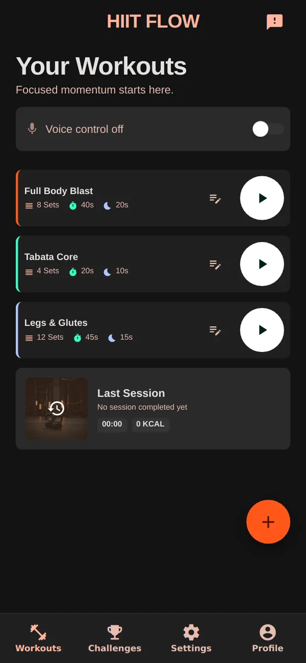Workout overview